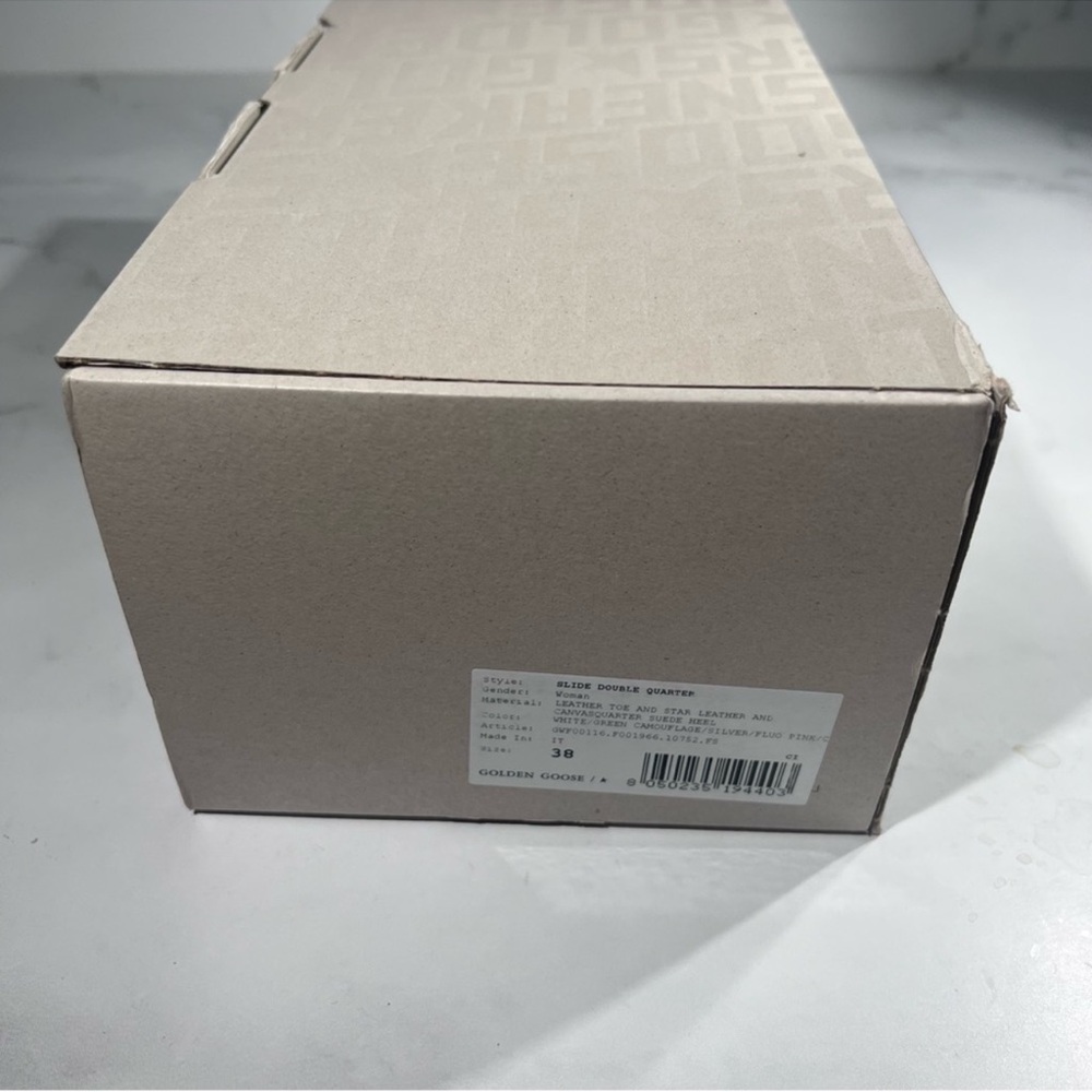Golden Goose Slide White Green Camouflage Silver Pink Athletic High Top Sneakers - Picture 14 of 14